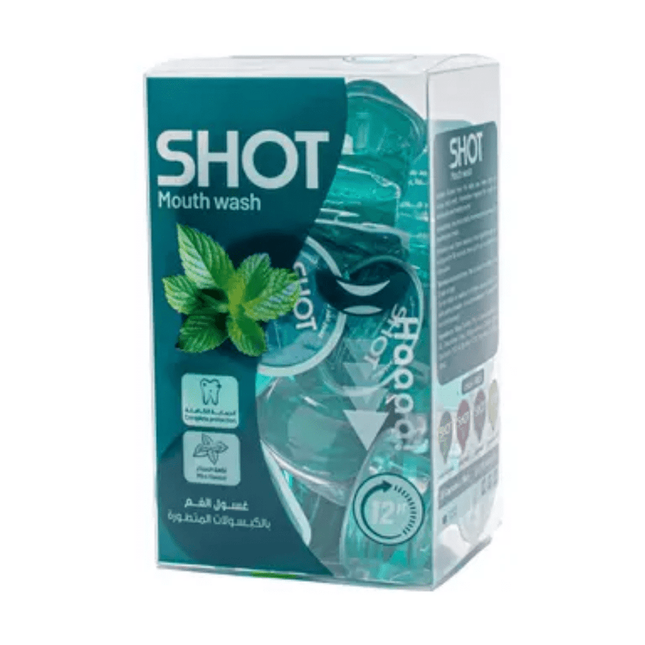 Shot كبسولات غسول الفم بنكهة النعناع 20 × 15 مل