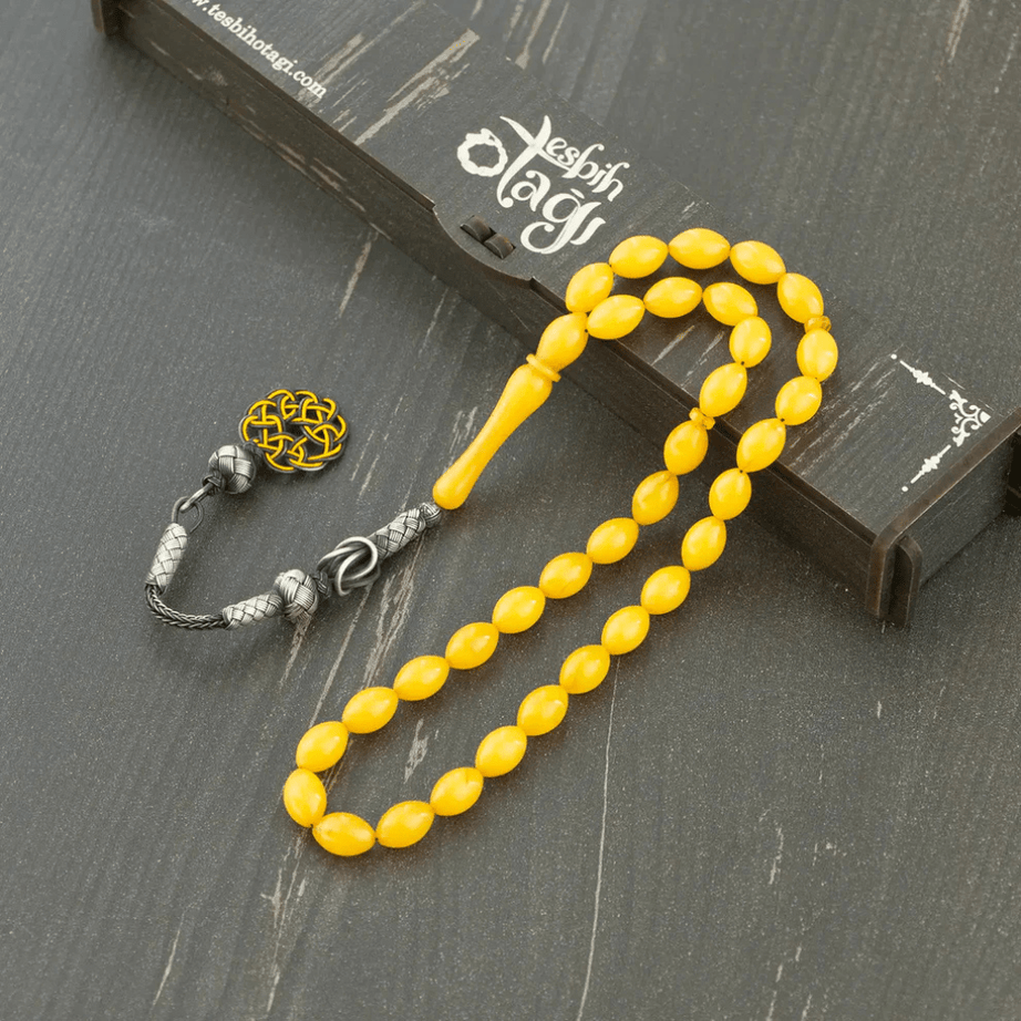 Tesbih Otağı سبحة مصنوعة من حجر الكهرمان الأصفر الطبيعي